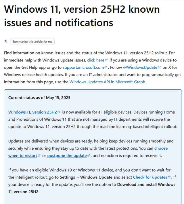 Windows 11 24H2 Kullanıcıları İçin 25H2 Yükseltme Dağıtımı Genişletiliyor