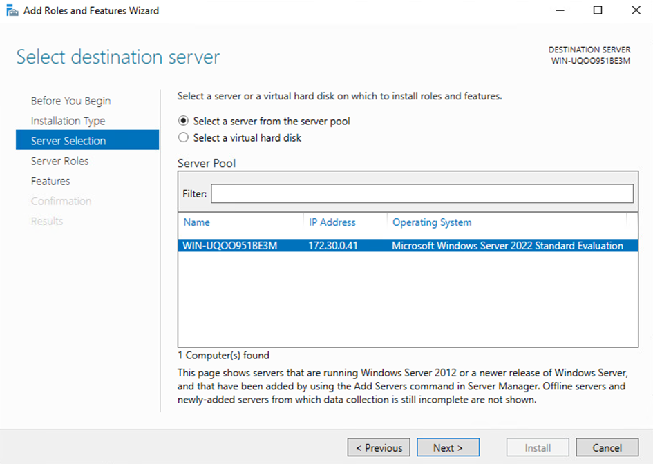 Role-based or feature-based installation